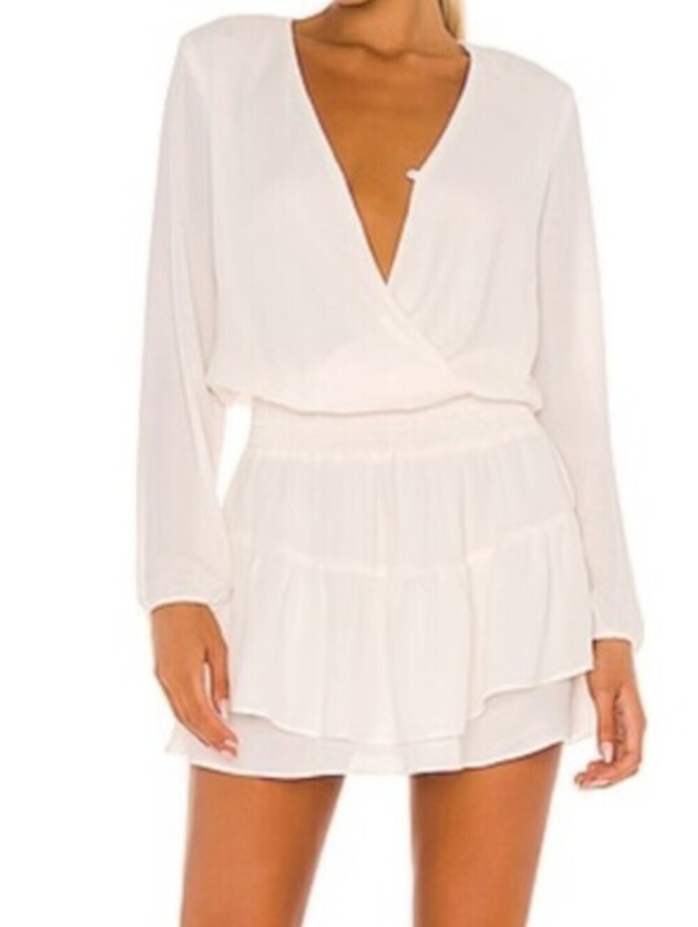 KRISA ivory long sleeve mini dress sz XS